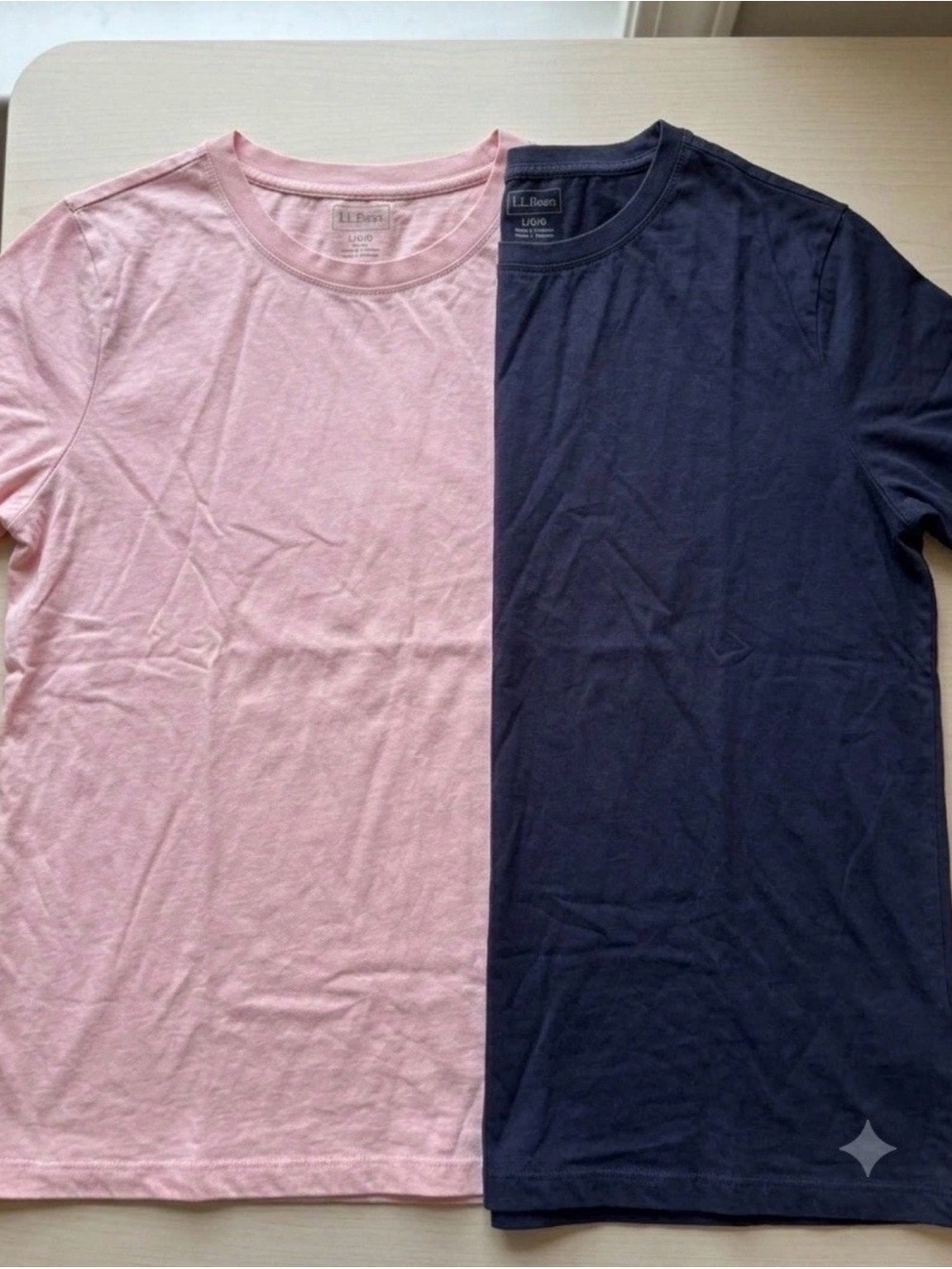 LL Bean shirts short sleeve cotton T-shirts Blue & Pink Plus Size 2X (lot of 2)